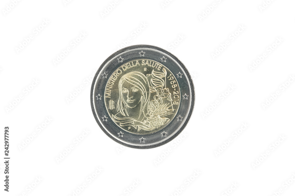 Commemorative 2 euro coin of Italy issued in 2018 Commemorative 2 euro coin of Italy issued in 2018