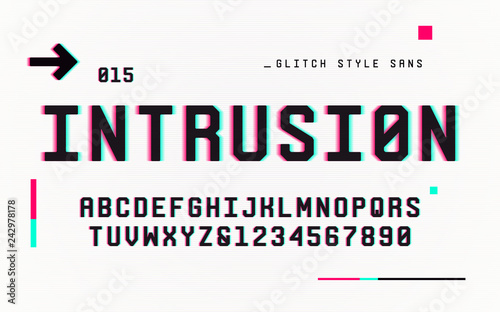 Technology san serif uppercase letters and numbers, alphabet, fo