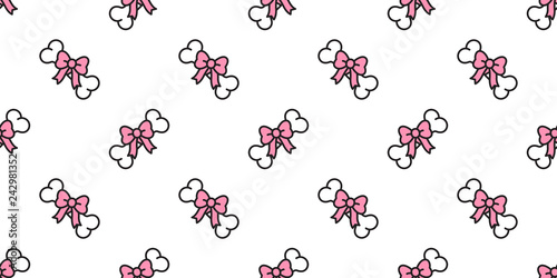 dog bone seamless pattern vector ribbon heart valentine bow tie french bulldog scarf isolated tile background wallpaper repeat pink