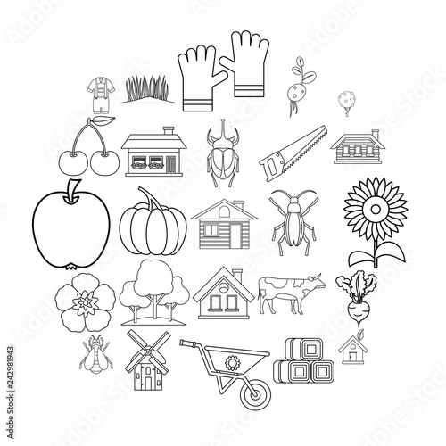 Pavilion icons set. Outline set of 25 pavilion vector icons for web isolated on white background