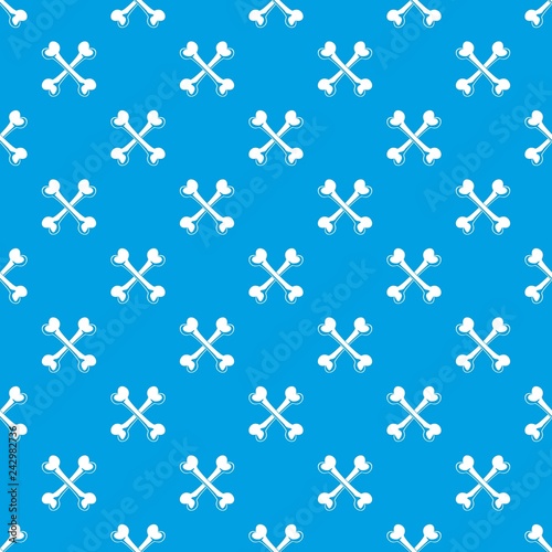 Bone pattern vector seamless blue repeat for any use