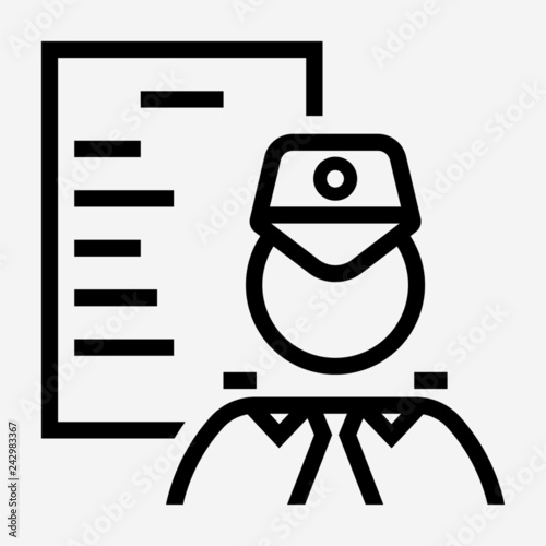 Outline customs declaration form pixel perfect vector icon