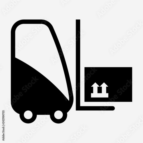 Glyph forklift pixel perfect vector icon