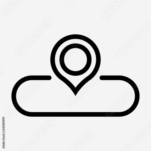 Outline location pixel perfect vector icon