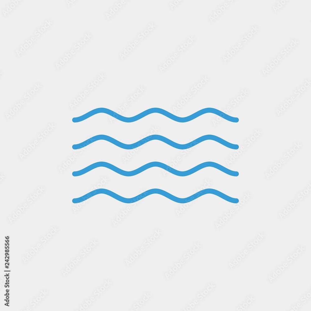 Waves flat vector icon. Water flat vector icon Waves flat vector icon. Water flat vector icon