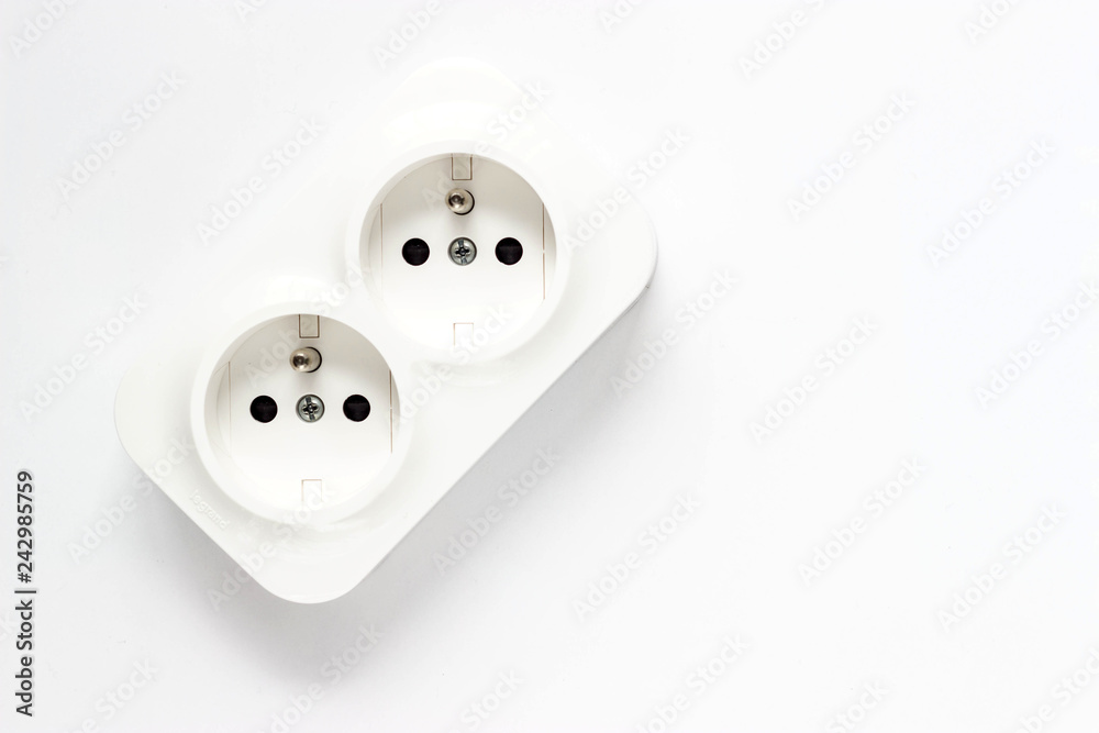 Electrical socket on white Electrical socket on white