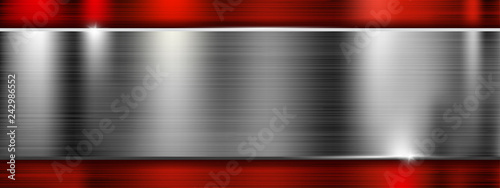 Long metal brushed texture with red frame
