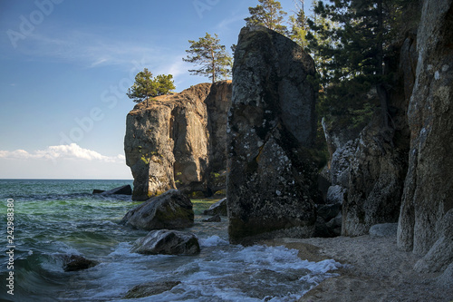 Rocky shores of lake Baikal