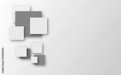 3d background square gray white paper blank background - Vector Design Concept black
