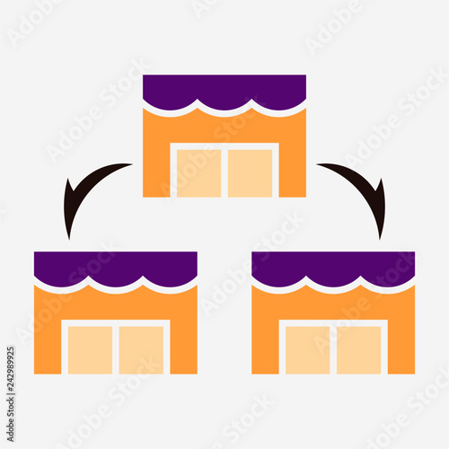 Flat franchising pixel perfect vector icon