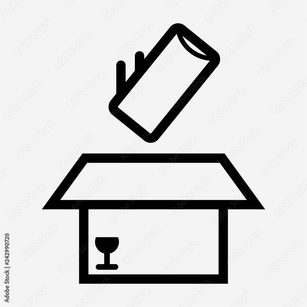 Outline packing pixel perfect vector icon Outline packing pixel perfect vector icon