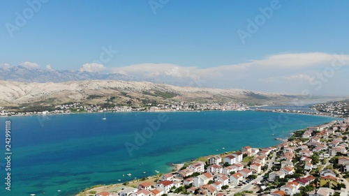 Drohnenbild über Pag, Kroatien