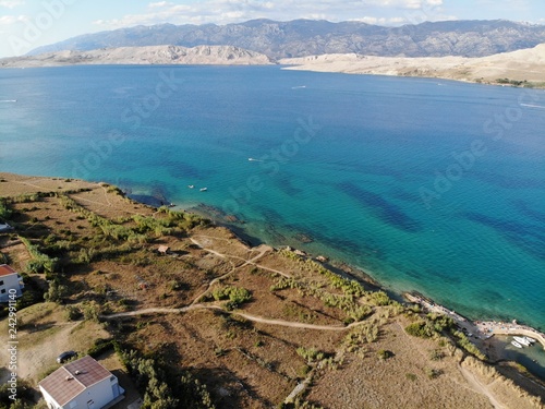 Drohnenbild über Pag, Kroatien