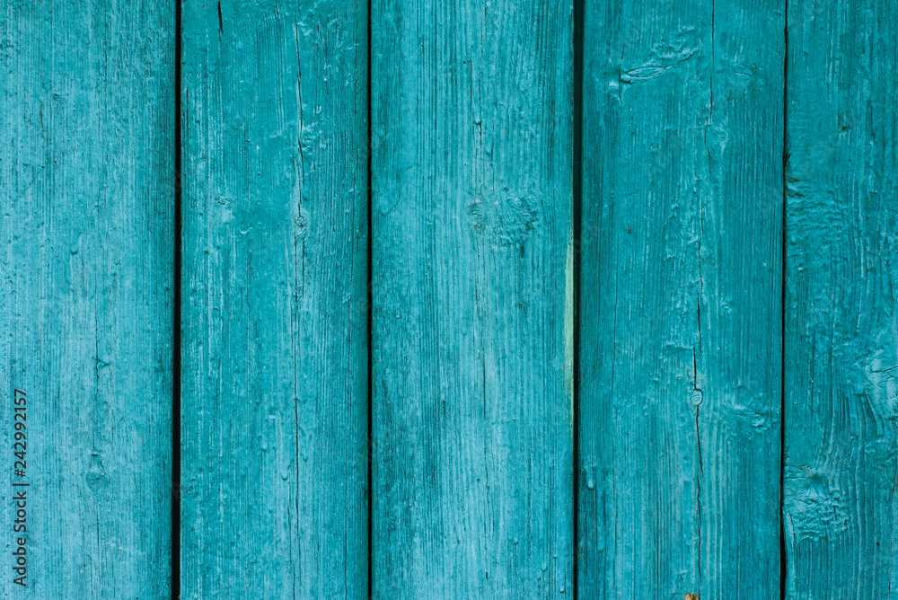Turquoise painted wooden planks Turquoise painted wooden planks