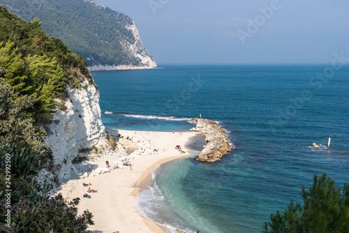 Fototapeta Naklejka Na Ścianę i Meble -  Urbani Beach at Numana Sirolo Ancona Mount Conero Marche region Italy - beautiful tiny pearl of the Adriatic Sea