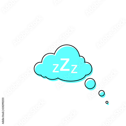 Sleep comic bubble zzz icon vector