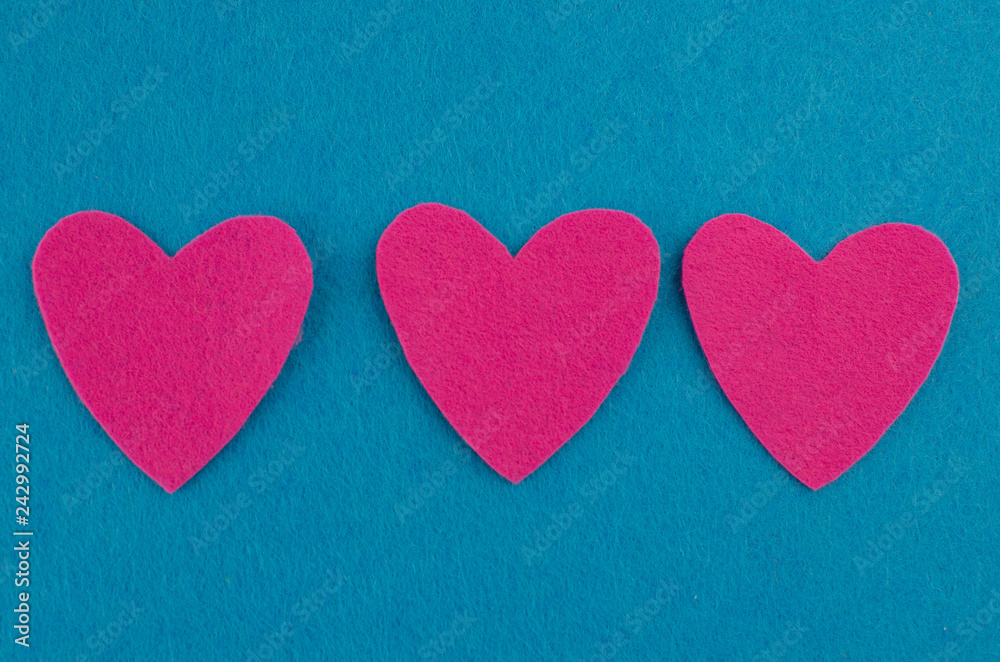 Obraz premium Hand made textile red heart. Isolated on white background