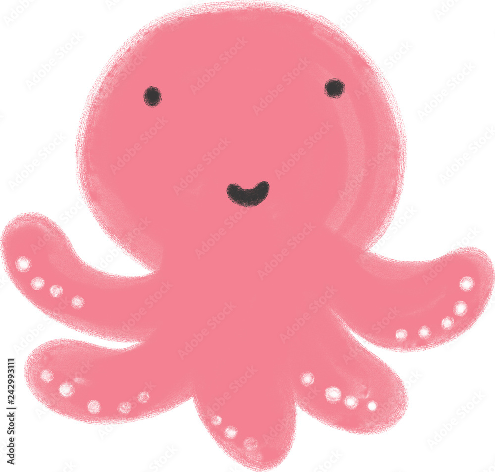 Cute Sea Creatures. Sea life illustration Summer images. Kid cartoon octopus. Cute Sea Creatures. Sea life illustration Summer images. Kid cartoon octopus.