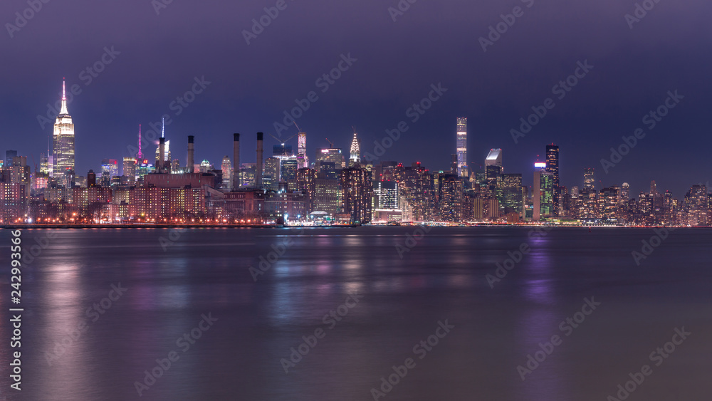 Midtown Manhattan Night Panoramic 