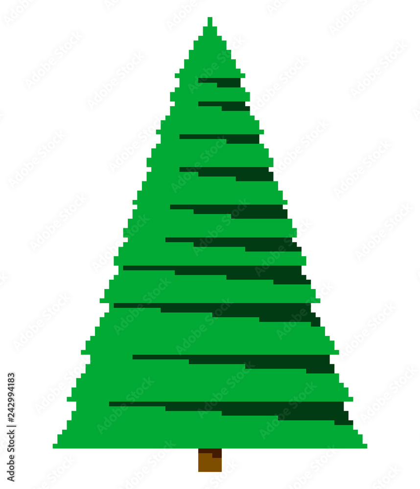 Pixel Christmas tree . Vector illustration. Pixel Christmas tree . Vector illustration.