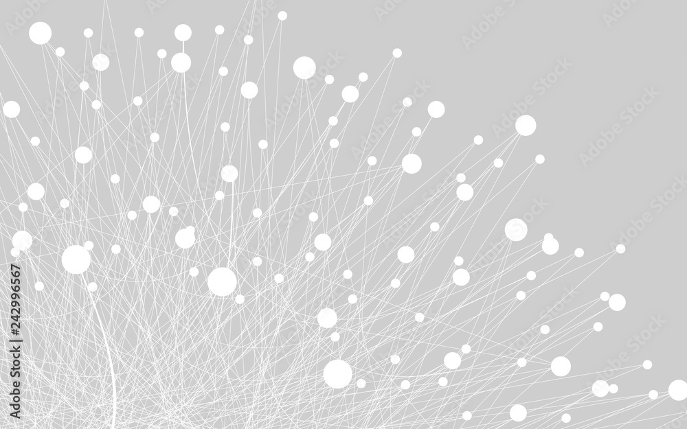 Obraz premium Logo sztucznej inteligencji na białym tle. Ciemne czarno-białe linie i kropki.