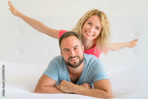 Man and woman having fun together