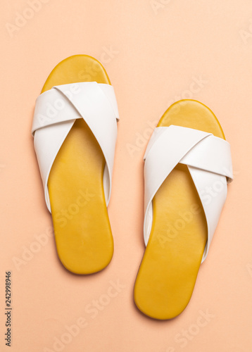 female and woman leather sandals