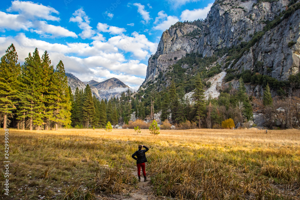 hiking in the mountains