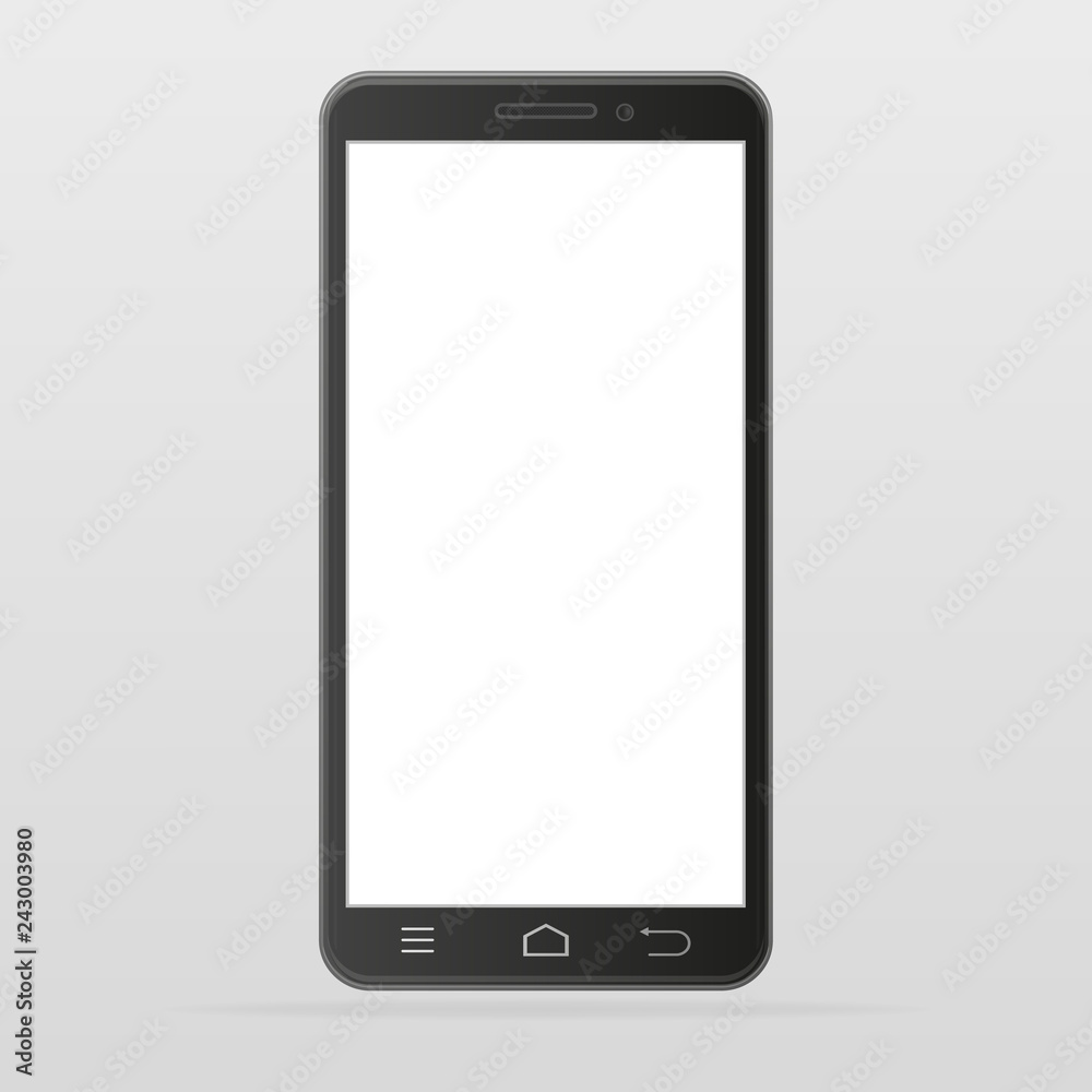 Black smartphone with white screen vector eps10. Vector illustration Black smartphone with white screen vector eps10. Vector illustration