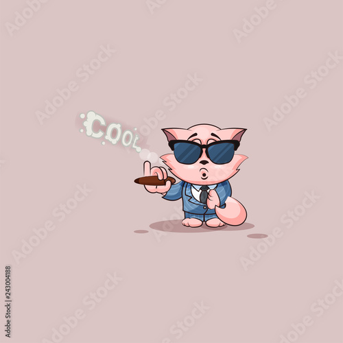 kitty in business suit sunglasses smoking cigar