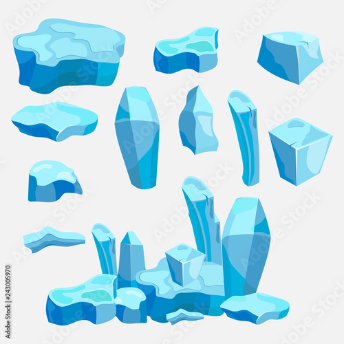 set of ice crosses, icy design, game design