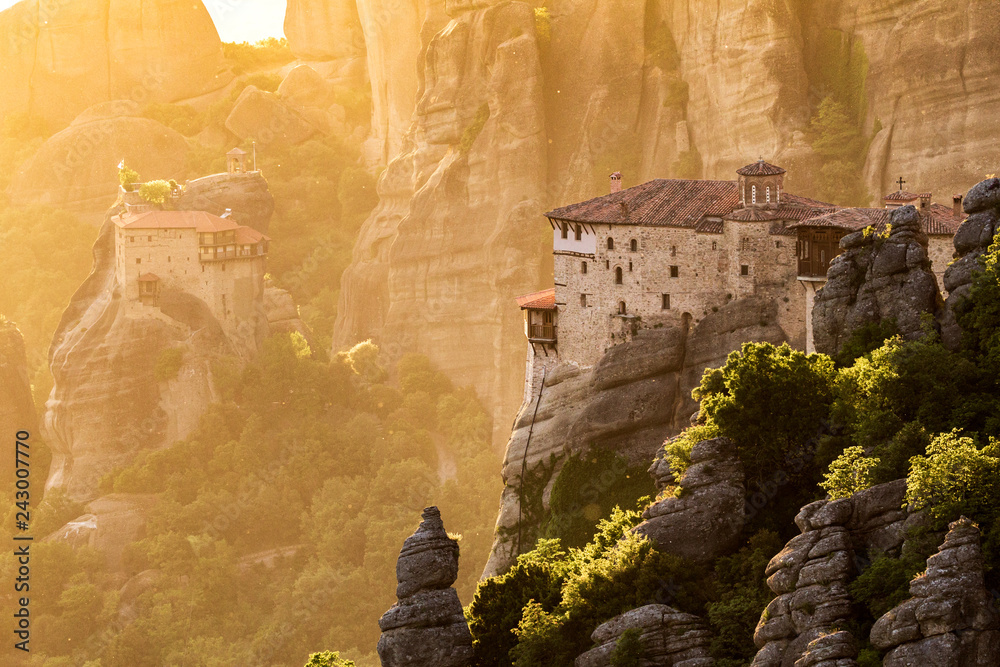 Fototapeta premium Meteora rock landcape sunset Greece