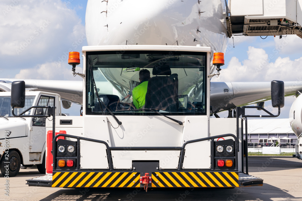 passenger plane airport towing vehicle passenger plane airport towing vehicle