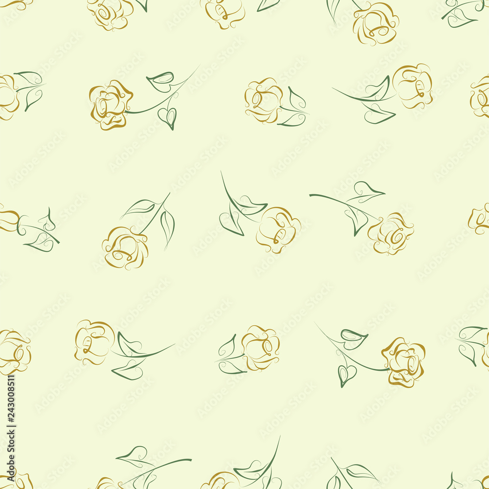 Seamless pattern of roses. Vector graphic rose drawn in pen and ink. Seamless pattern of roses. Vector graphic rose drawn in pen and ink.