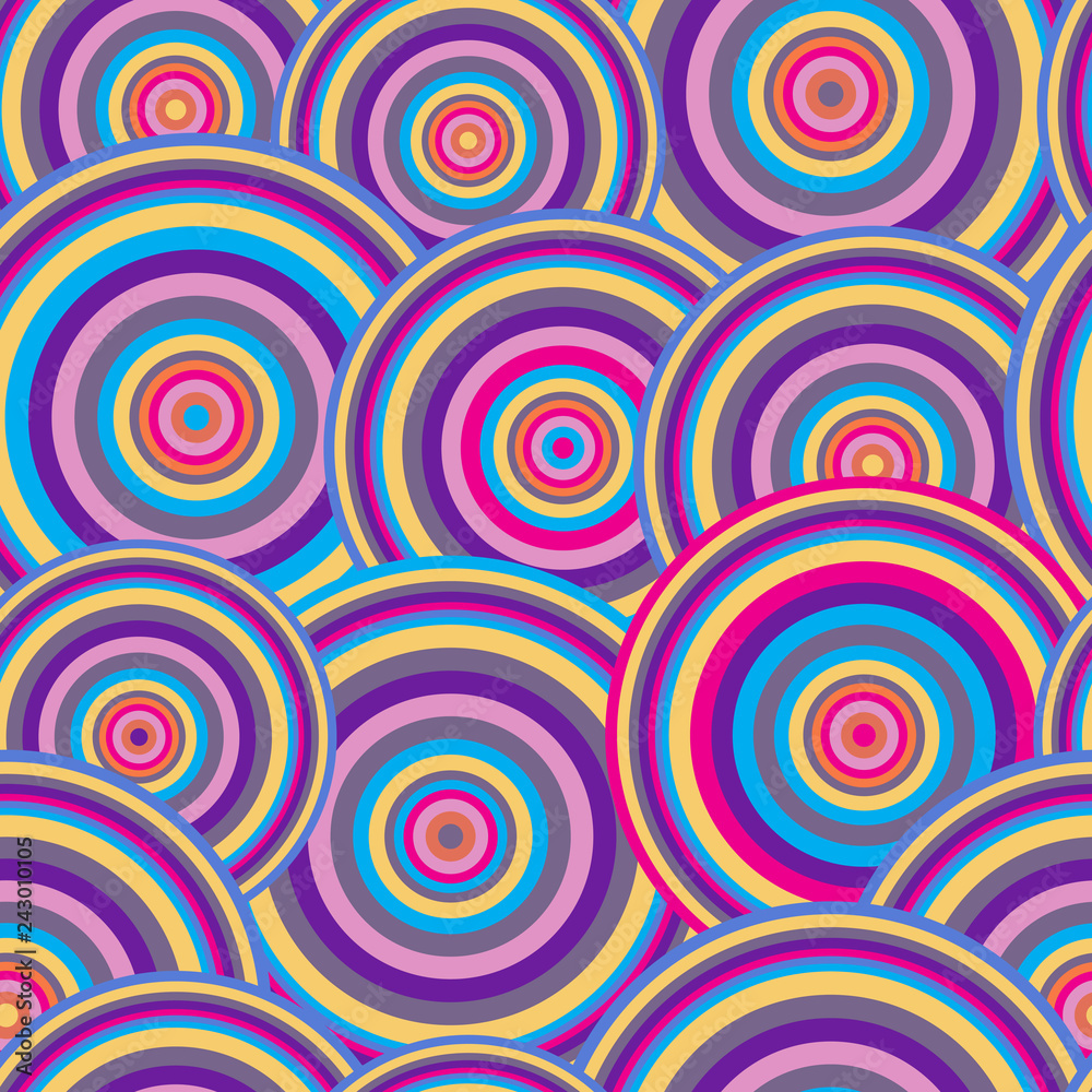 Colorful concentric circle seamless pattern Colorful concentric circle seamless pattern