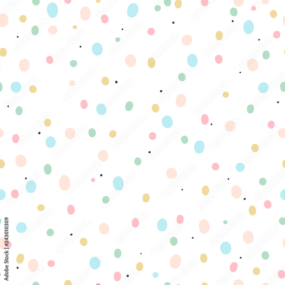 Cute semless pattern with colorful spots. Perfect for kids fabric