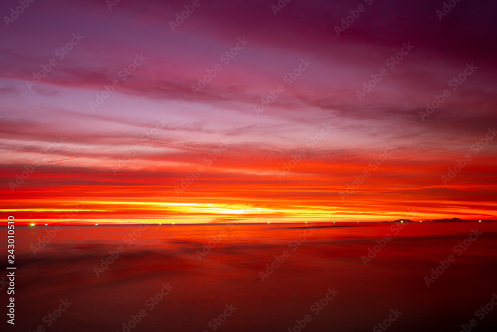 Sunset Sky Background on the beach in summer Sunset Sky Background on the beach in summer