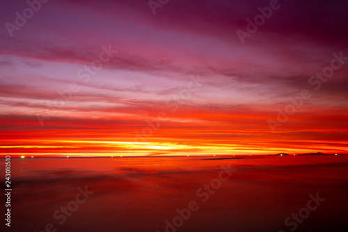 Sunset Sky Background on the beach in summer © alice_photo