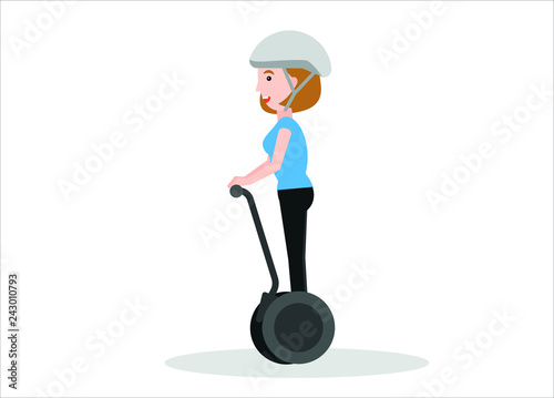 young girl riding electric scooter