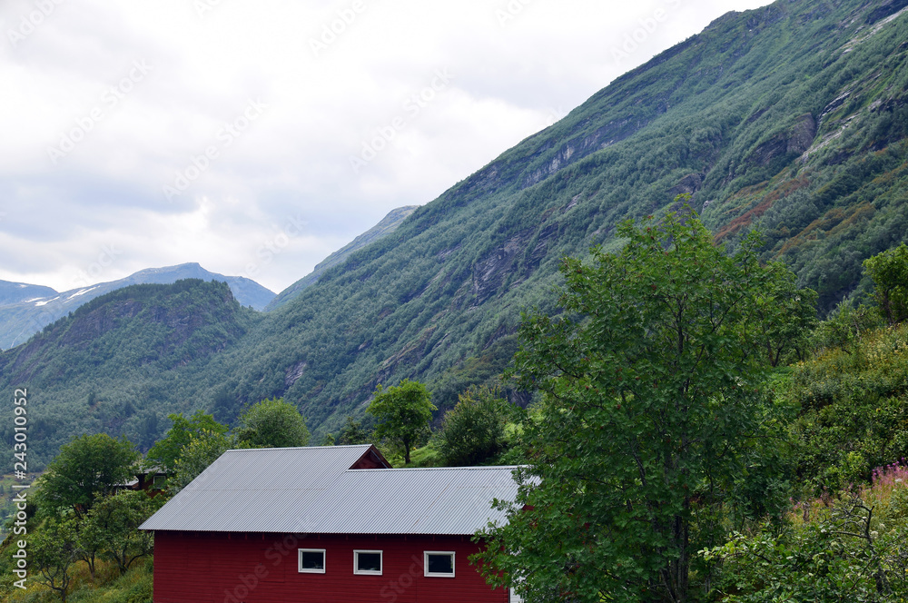 house in the mountains, Geiranger, Norway