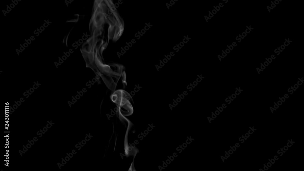 Slim Slow Smoke Twists. White clearly expressed smoke slowly rises from the bottom of the screen and forms elegant twists on a black background. Filmed at a speed of 240fps Slim Slow Smoke Twists. White clearly expressed smoke slowly rises from the bottom of the screen and forms elegant twists on a black background. Filmed at a speed of 240fps