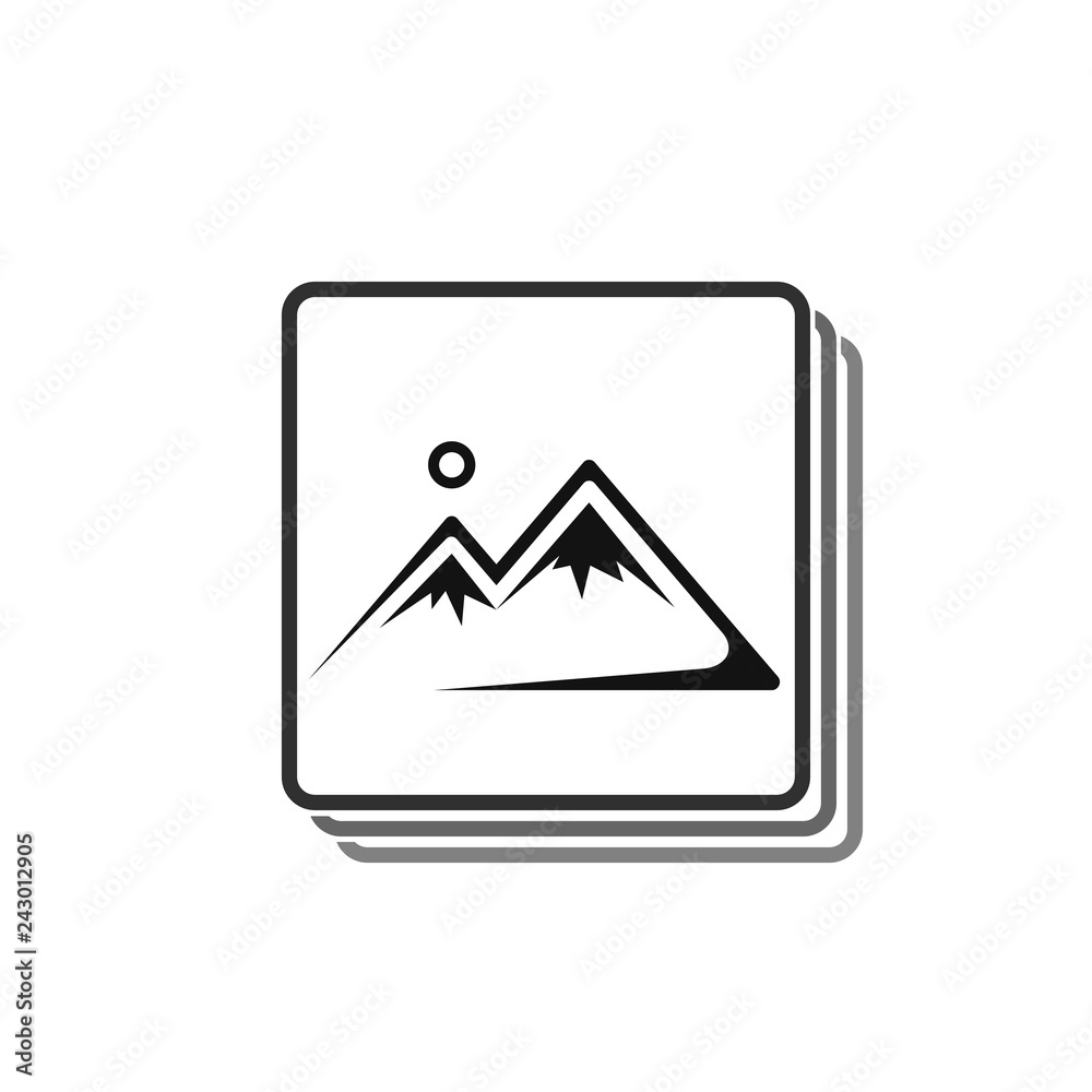 Picture frame icon on a white background in flat style Picture frame icon on a white background in flat style