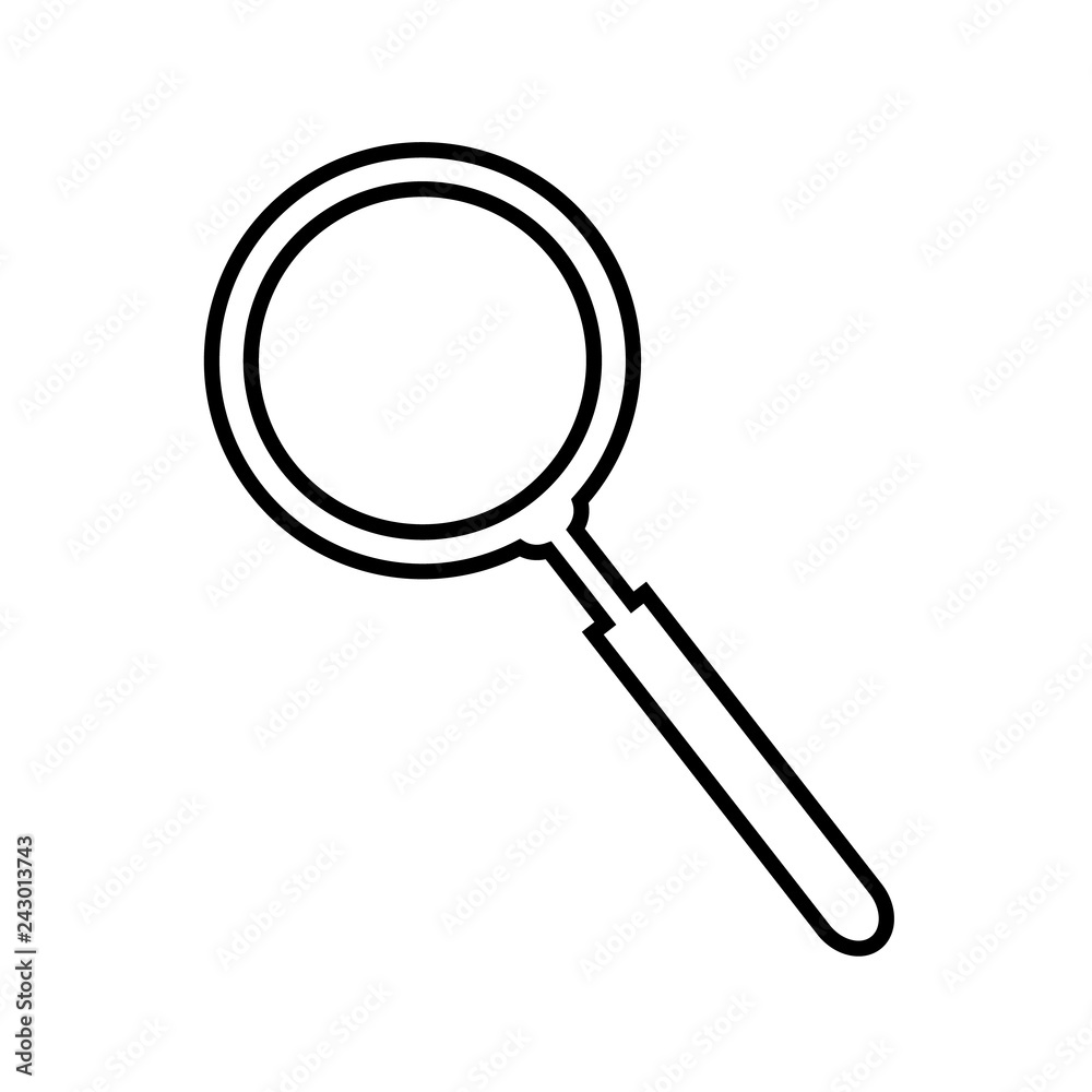 Magnify line vector icon, logo on white background Magnify line vector icon, logo on white background