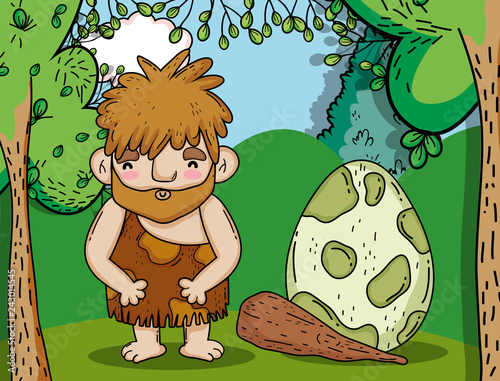 primitive man hunting dino eggs