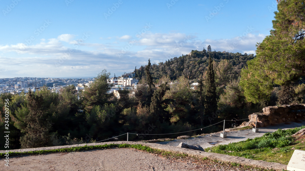 Panoramic view at Acropolis of Athens, Attica, Greece