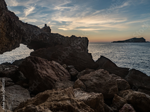 sunset in Ibiza cave