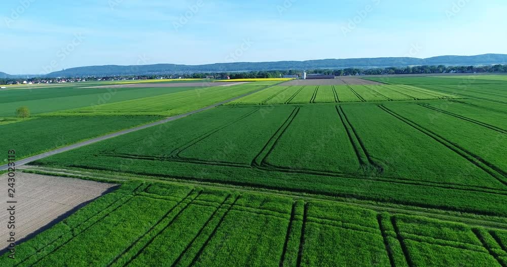 Flug über grünes Feld, Deutschland Flug über grünes Feld, Deutschland