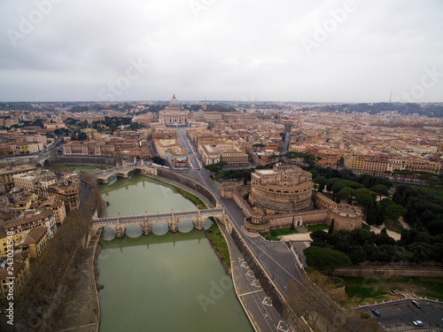 Aerial view over the City of Rome