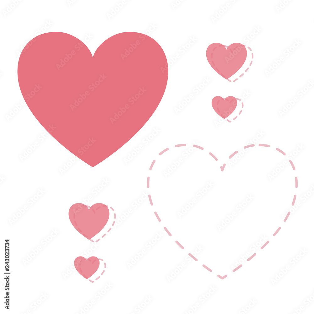love card with hearts isolated icon