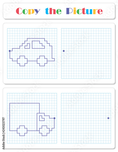 Copy the graphic picture. Worksheet for kids